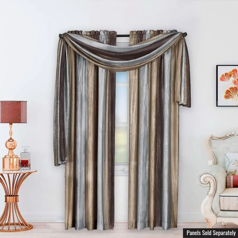 Woven Trends Ombre Curtains, Valances for Windows, Luxurious Scarf Valance,
